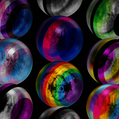 Rainbow Orbs - (2560 x 2560)